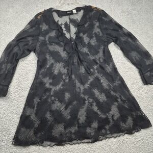 Vintage Fredericks  of Hollywood Black Lace Lingerie 2X Ruffle Layered